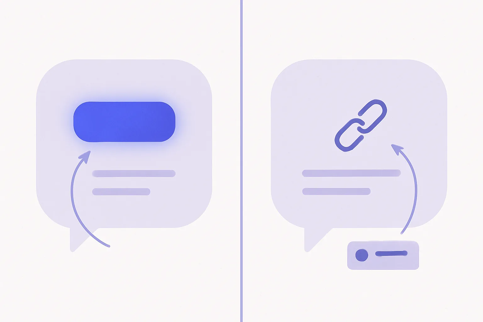 Side-by-side abstract comparison of brand mention and citation placement in two AI tools