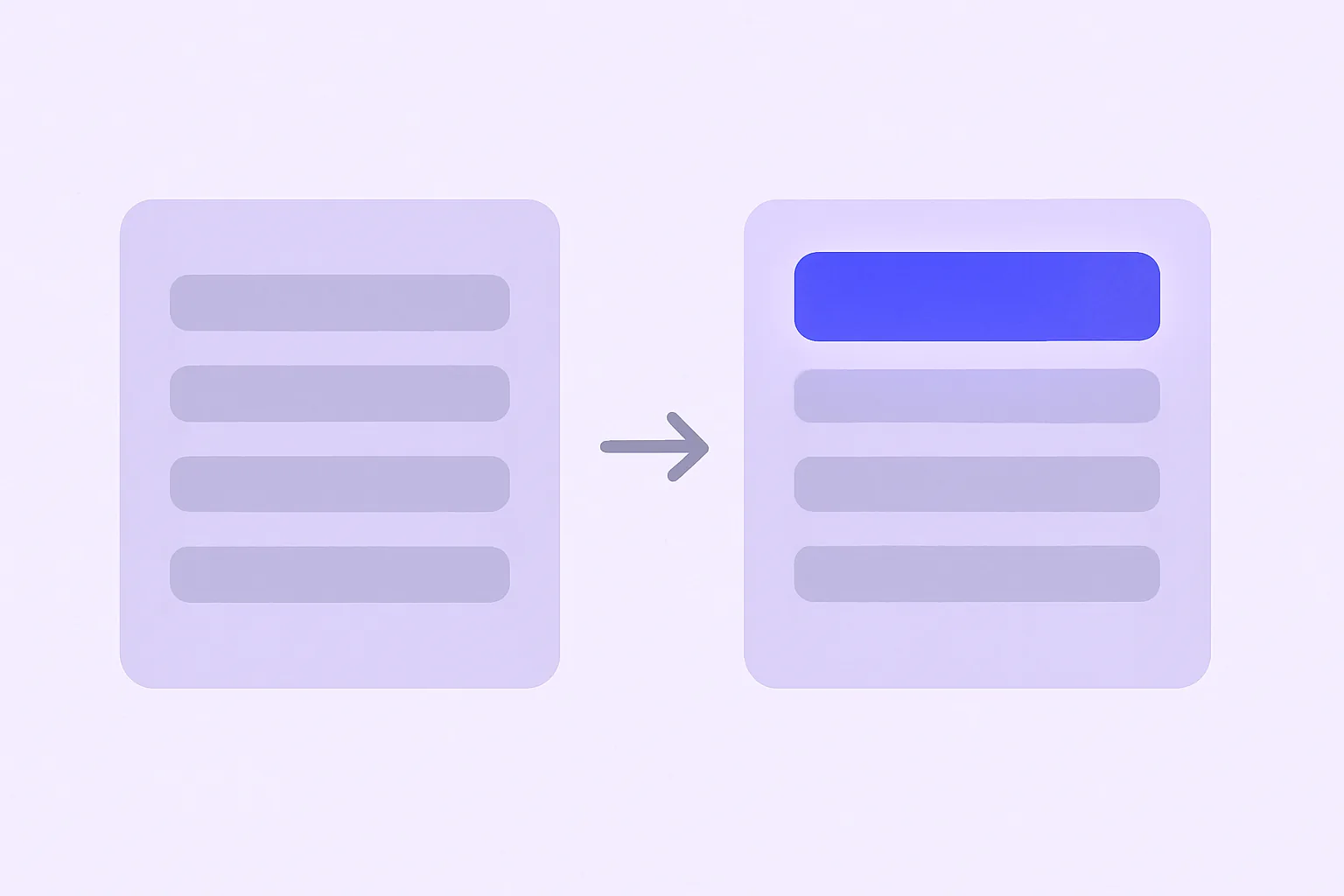 Before and after content restructuring with answer-first passage highlighted
