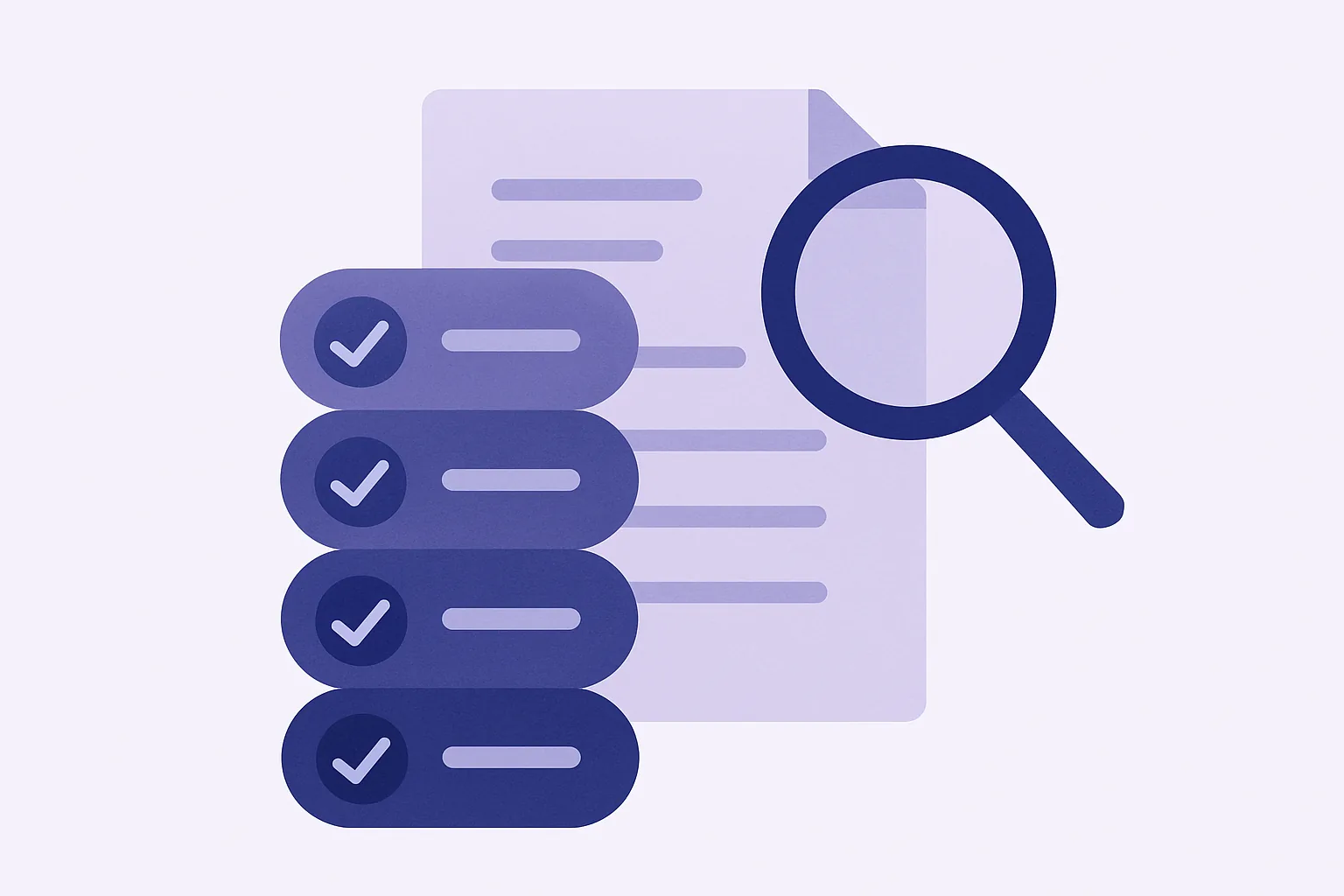 Abstract illustration of a content page audit checklist being applied